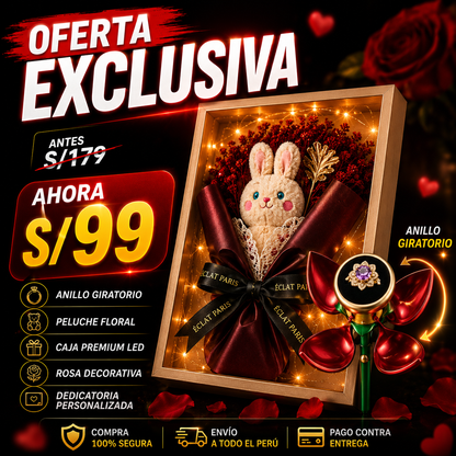 🌹 Rosa Eterna con Anillo™ | Edición Premium Éclat